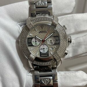 Gorgeous Aqua Master Men's Diamond Dial Stainless Steel Bracelet Diamond Watch